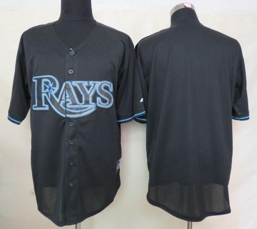 Rays Blank Black Fashion Stitched MLB Jersey - Click Image to Close